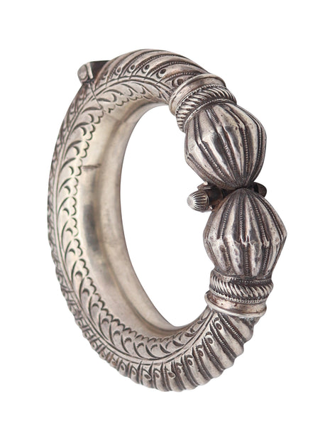 ETHNIC TRIBAL 1880 Rajasthan Southern India Antique Silver Bracelet Bangle Anklet