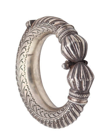ETHNIC TRIBAL 1880 Rajasthan Southern India Antique Silver Bracelet Bangle Anklet