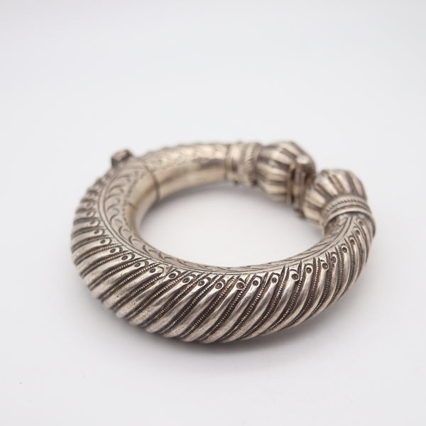 ETHNIC TRIBAL 1880 Rajasthan Southern India Antique Silver Bracelet Bangle Anklet