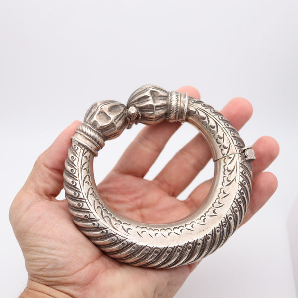 ETHNIC TRIBAL 1880 Rajasthan Southern India Antique Silver Bracelet Bangle Anklet