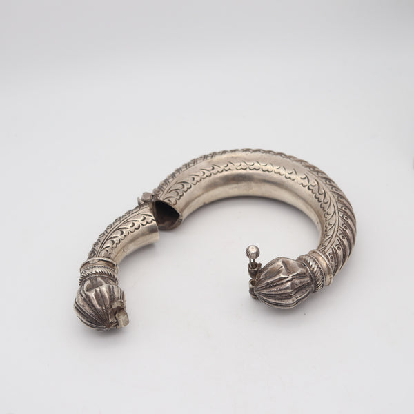 ETHNIC TRIBAL 1880 Rajasthan Southern India Antique Silver Bracelet Bangle Anklet