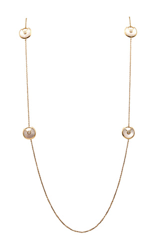 CARTIER Amulet Sautoir Necklace With White Pearls In 18Kt Gold With Diamonds