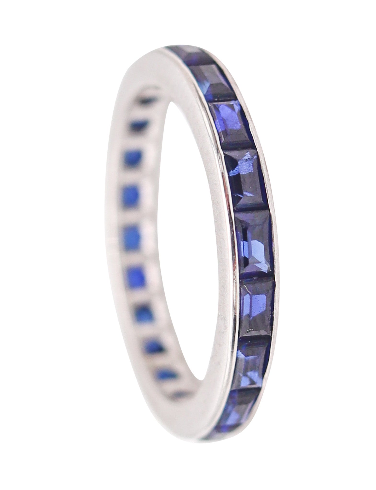 ETERNITY Classic Ring Band In 14Kt White Gold With 1.40 Carats In Blue Sapphires