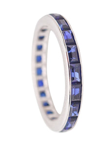 ETERNITY Classic Ring Band In 14Kt White Gold With 1.40 Carats In Blue Sapphires