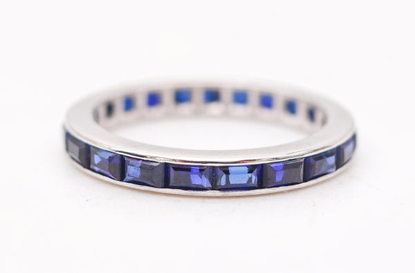 ETERNITY Classic Ring Band In 14Kt White Gold With 1.40 Carats In Blue Sapphires