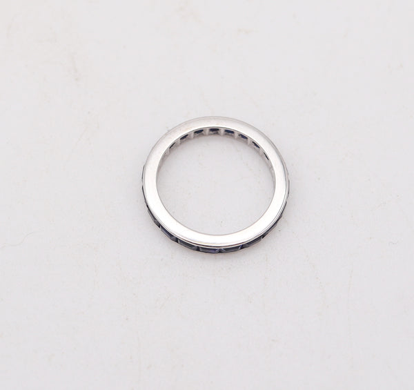 ETERNITY Classic Ring Band In 14Kt White Gold With 1.40 Carats In Blue Sapphires