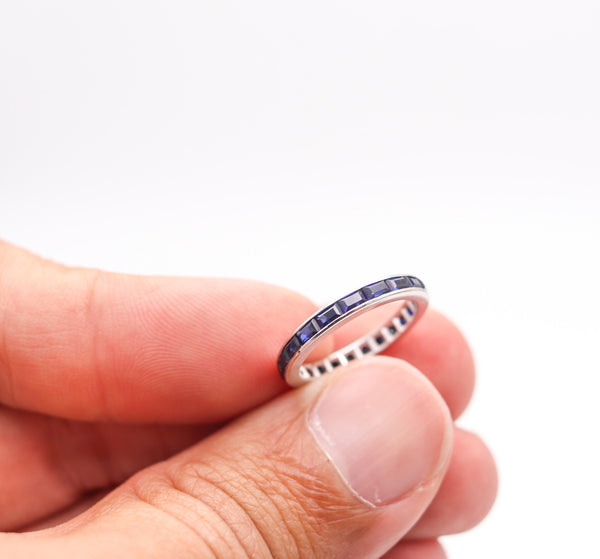 ETERNITY Classic Ring Band In 14Kt White Gold With 1.40 Carats In Blue Sapphires