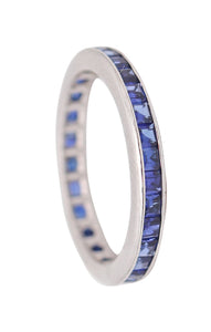 ETERNITY Classic Ring Band In 14Kt White Gold With 1.24 Carats In Blue Sapphires