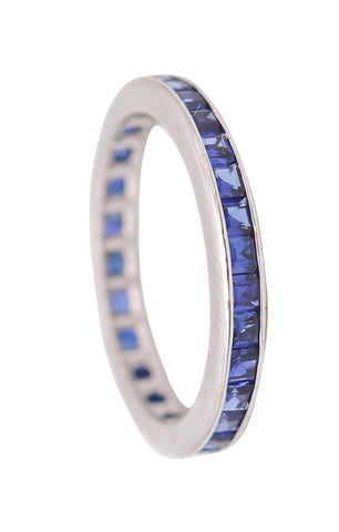 ETERNITY Classic Ring Band In 14Kt White Gold With 1.24 Carats In Blue Sapphires