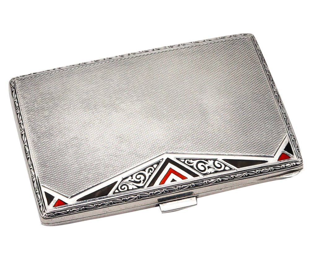 cigarette case canada Vintage Stainless With Map of by Mayell England C.1940's Push and slide for coil lighter Canada Flag Canadian Maple Leaf