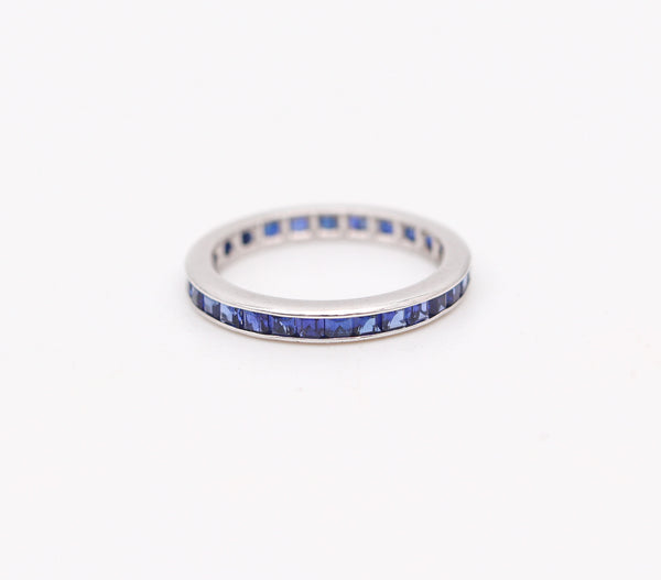 ETERNITY Classic Ring Band In 14Kt White Gold With 1.24 Carats In Blue Sapphires