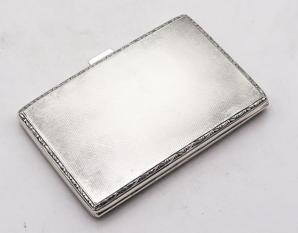 -Birks 1925 Canada Art Deco Enameled Cigarette Case In 925 Sterling Silver