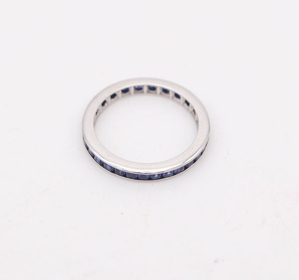 ETERNITY Classic Ring Band In 14Kt White Gold With 1.24 Carats In Blue Sapphires