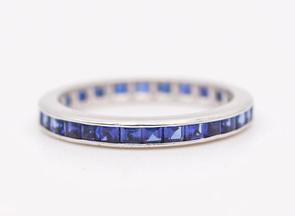 ETERNITY Classic Ring Band In 14Kt White Gold With 1.24 Carats In Blue Sapphires