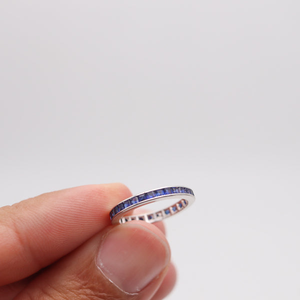 ETERNITY Classic Ring Band In 14Kt White Gold With 1.24 Carats In Blue Sapphires