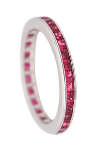 ETERNITY Classic Ring Band In 14Kt White Gold With 1.40 Carats In Vivid Red Rubies