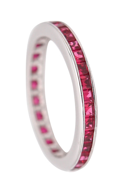 ETERNITY Classic Ring Band In 14Kt White Gold With 1.40 Carats In Vivid Red Rubies