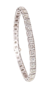 CONTEMPORARY Riviera Bracelet In 14Kt White Gold With 8.56 Ctw Diamonds