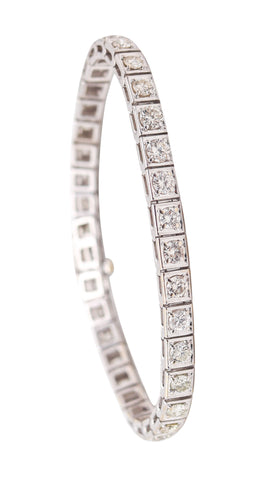 CONTEMPORARY Riviera Bracelet In 14Kt White Gold With 8.56 Ctw Diamonds