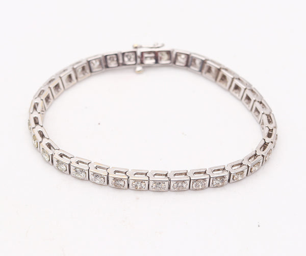 CONTEMPORARY Riviera Bracelet In 14Kt White Gold With 8.56 Ctw Diamonds