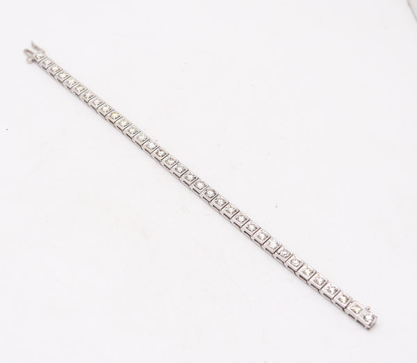 CONTEMPORARY Riviera Bracelet In 14Kt White Gold With 8.56 Ctw Diamonds