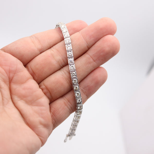 CONTEMPORARY Riviera Bracelet In 14Kt White Gold With 8.56 Ctw Diamonds