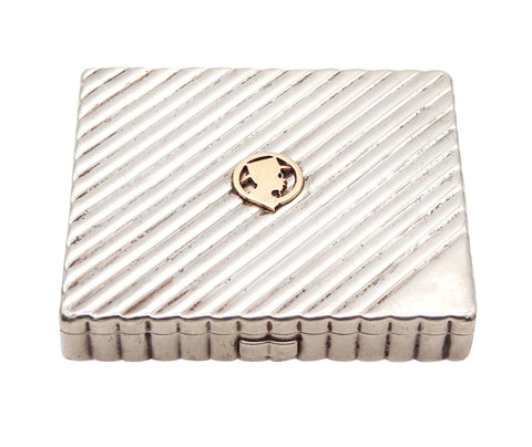 Harvey Avedon 1940 Art Deco Box In 925 Sterling Silver And 14Kt Yellow Gold