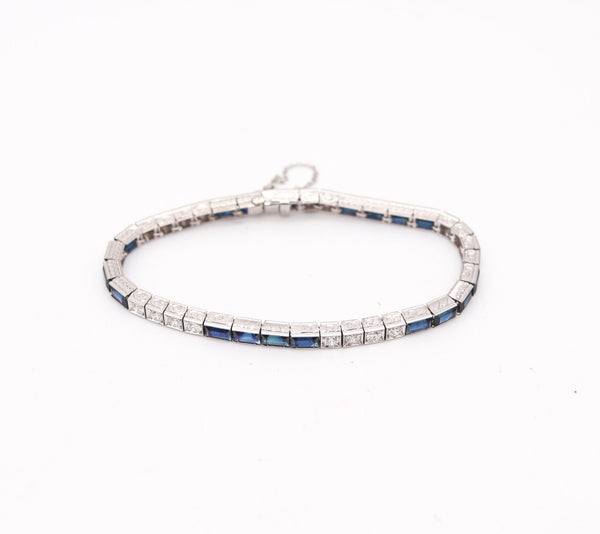J.B. CALDWELL 1925 Bracelet In Platinum With 8.58 Ctw In Diamonds & Sapphires