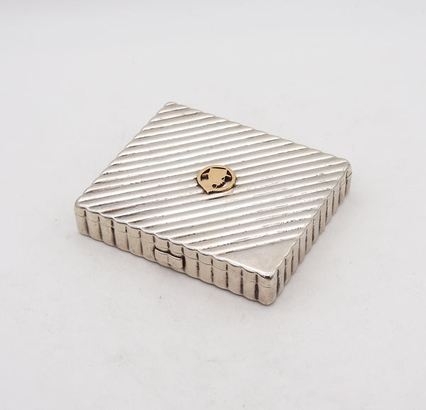 Harvey Avedon 1940 Art Deco Box In 925 Sterling Silver And 14Kt Yellow Gold