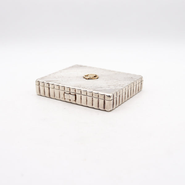 Harvey Avedon 1940 Art Deco Box In 925 Sterling Silver And 14Kt Yellow Gold