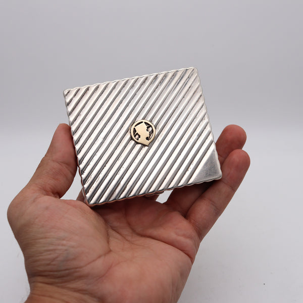 Harvey Avedon 1940 Art Deco Box In 925 Sterling Silver And 14Kt Yellow Gold