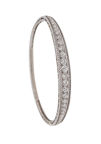 -Marcus & Co. 1910 Edwardian Bangle Bracelet In Platinum With 3.16 Ctw In Diamonds