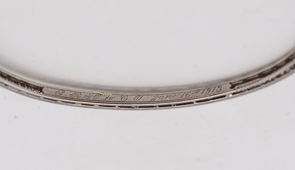 -Marcus & Co. 1910 Edwardian Bangle Bracelet In Platinum With 3.16 Ctw In Diamonds