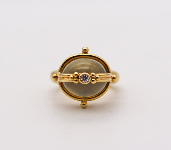 -Temple St Clair Poison Ring In 18Kt Gold With 11.10 Ctw In Diamonds And Moonstone