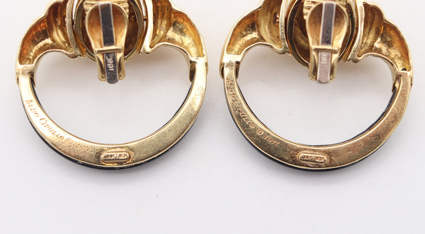 CARTIER 1970 Aldo Cipullo Door Knocker Earrings IN 18Kt Gold With Onyxes