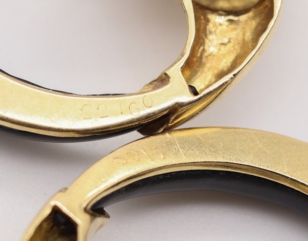 CARTIER 1970 Aldo Cipullo Door Knocker Earrings IN 18Kt Gold With Onyxes