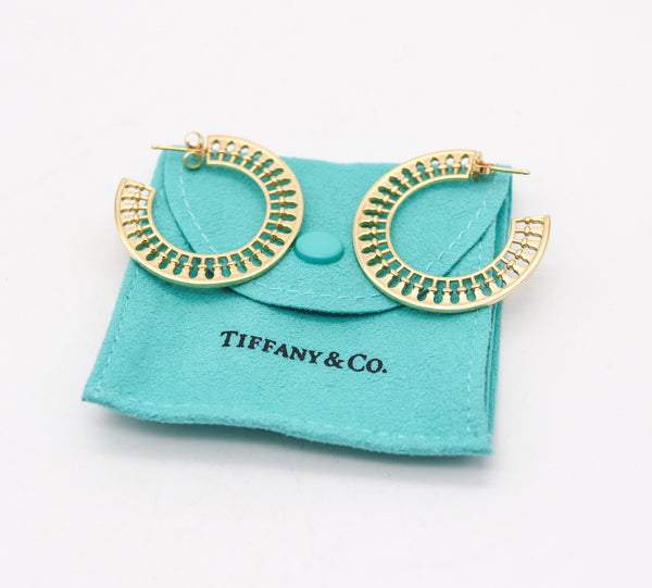 TIFFANY & CO. By Paloma Picasso Venezia Stella Hoops Earrings In 18Kt Yellow Gold