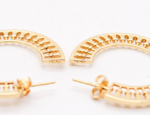 TIFFANY & CO. By Paloma Picasso Venezia Stella Hoops Earrings In 18Kt Yellow Gold