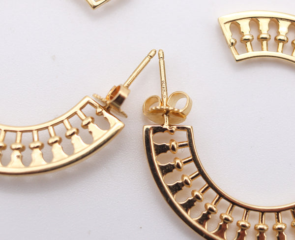 TIFFANY & CO. By Paloma Picasso Venezia Stella Hoops Earrings In 18Kt Yellow Gold