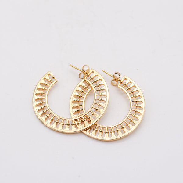TIFFANY & CO. By Paloma Picasso Venezia Stella Hoops Earrings In 18Kt Yellow Gold