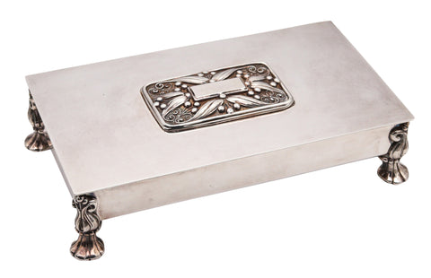 Ronson Art Metal Works 1920 Very Rare Art Deco Sterling Silver Plate Desk Box