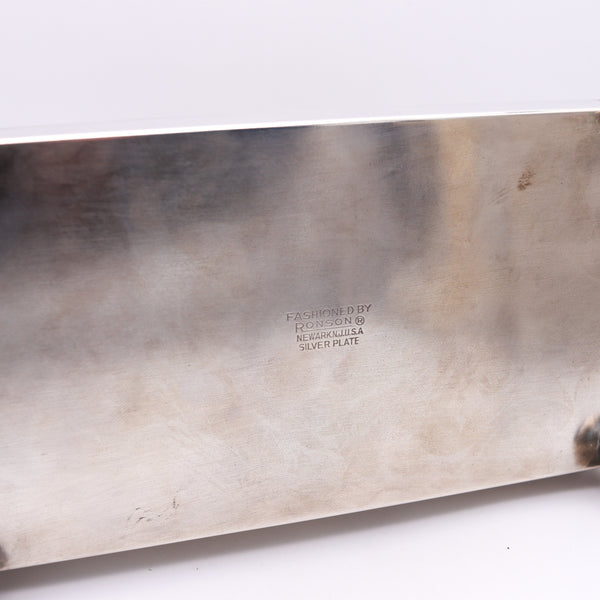 Ronson Art Metal Works 1920 Very Rare Art Deco Sterling Silver Plate Desk Box