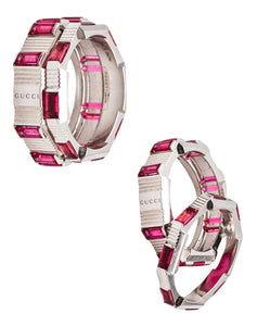-Gucci Milano Stackable Links To Love Duo Rings In 18Kt Gold And 2.20 Ctw Tourmalines