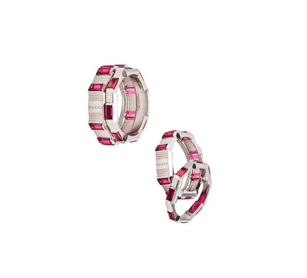 -Gucci Milano Stackable Links To Love Duo Rings In 18Kt Gold And 2.20 Ctw Tourmalines