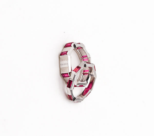 -Gucci Milano Stackable Links To Love Duo Rings In 18Kt Gold And 2.20 Ctw Tourmalines