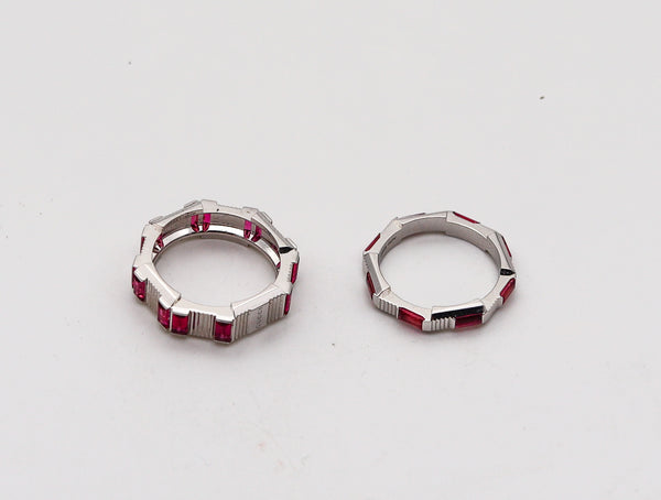 -Gucci Milano Stackable Links To Love Duo Rings In 18Kt Gold And 2.20 Ctw Tourmalines