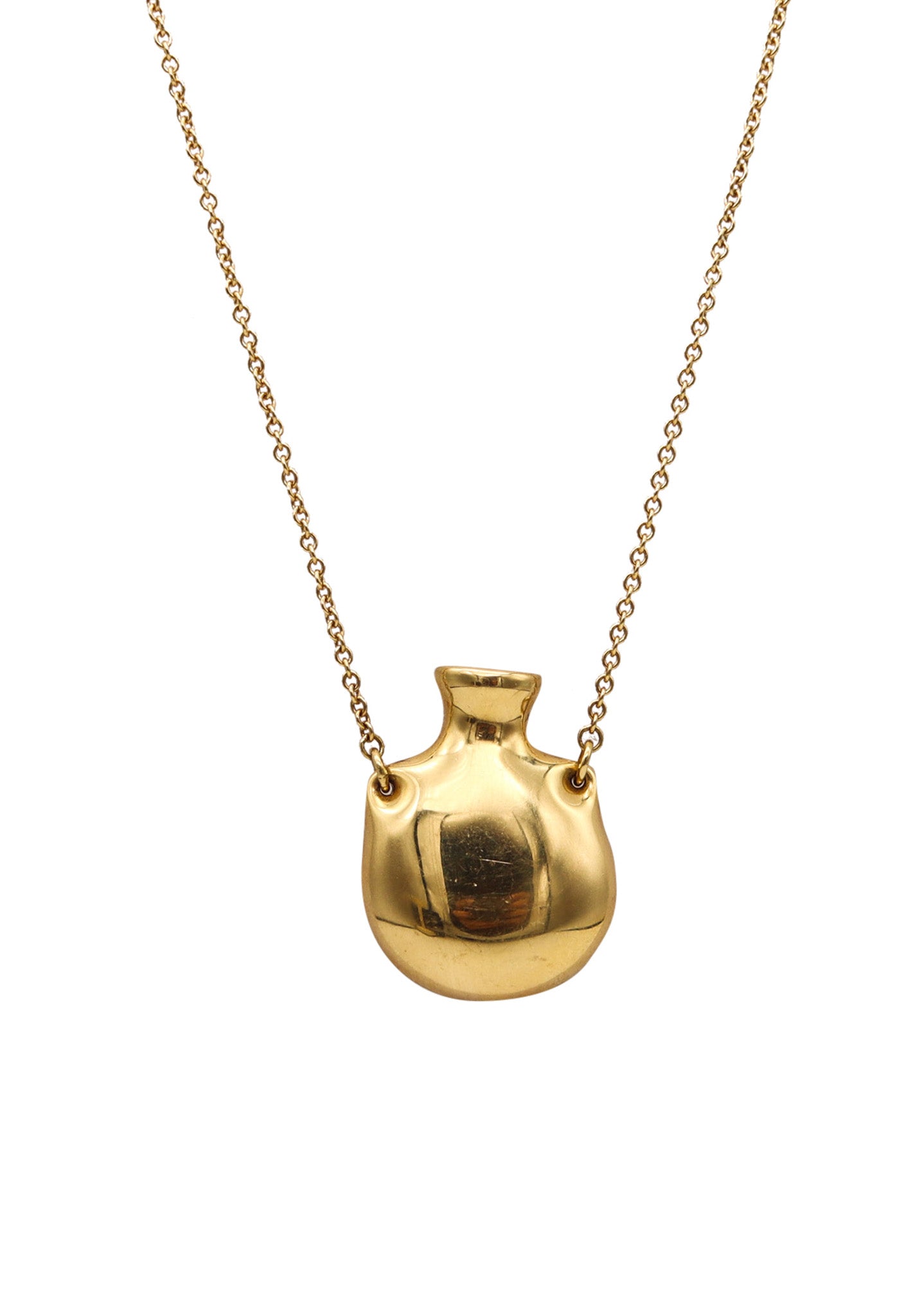 TIFFANY & CO. By Elsa Peretti Scent Bottle Necklace In Solid 18Kt Yellow Gold