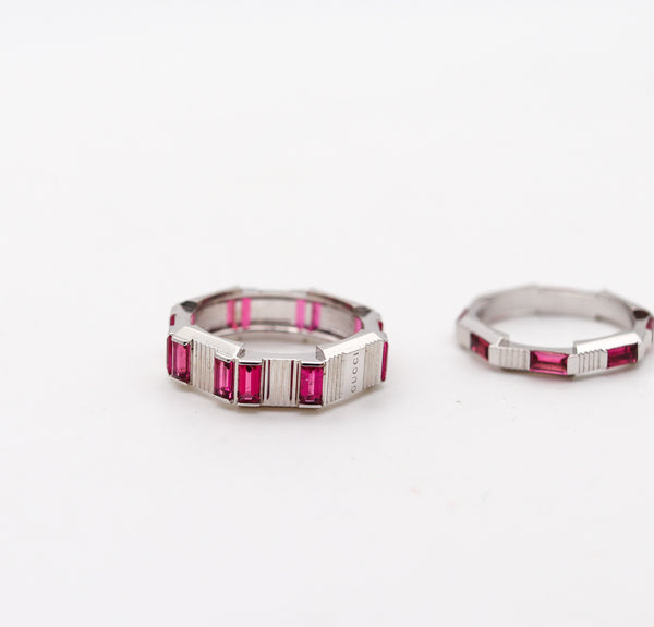 -Gucci Milano Stackable Links To Love Duo Rings In 18Kt Gold And 2.20 Ctw Tourmalines