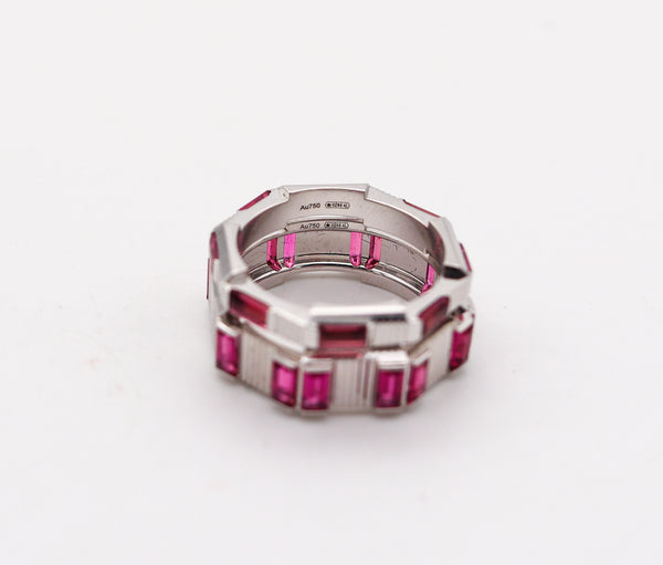 -Gucci Milano Stackable Links To Love Duo Rings In 18Kt Gold And 2.20 Ctw Tourmalines
