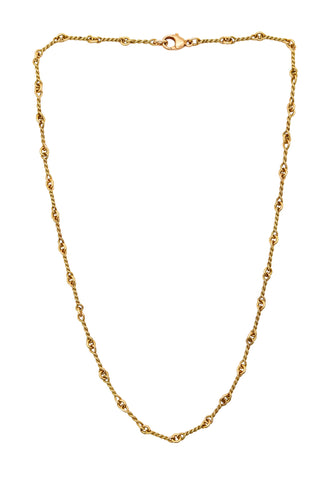 ETRUSCAN 1980 Twisted 16 Inches Links Chain In Solid 18Kt Yellow Gold